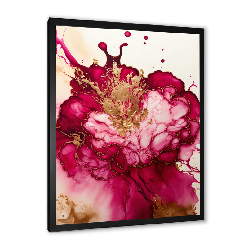 «Celebration In Raspberry Blush III», reproduction sur toile, Impression noire sur toile encadrée, L 12 po x H 20 po