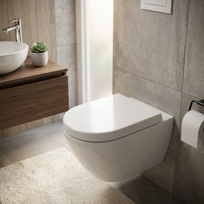 D Shape Soft Close Toilet Seat with Quick Release Hinges (Ascona)
