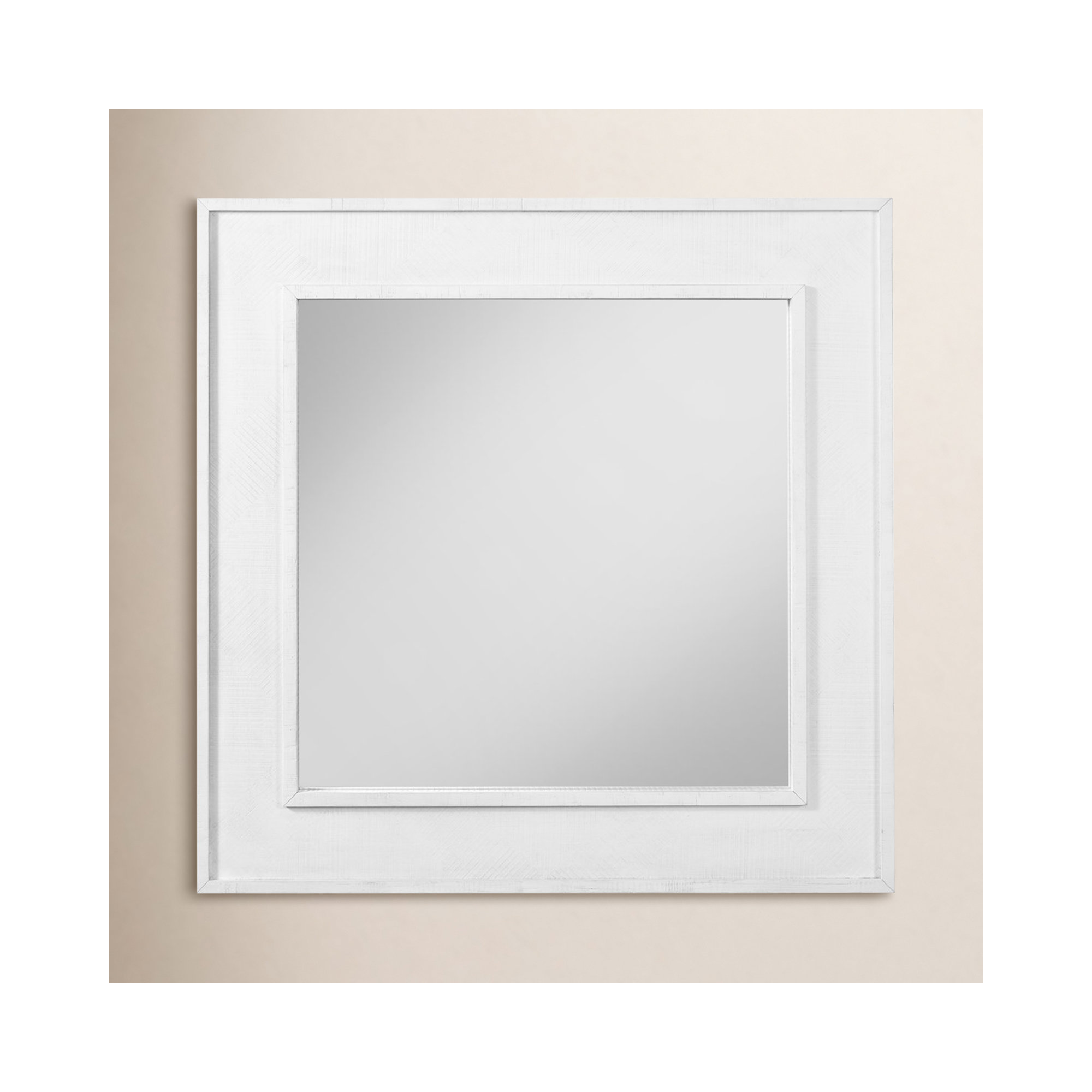 Bilbrook Wood Mirror, White