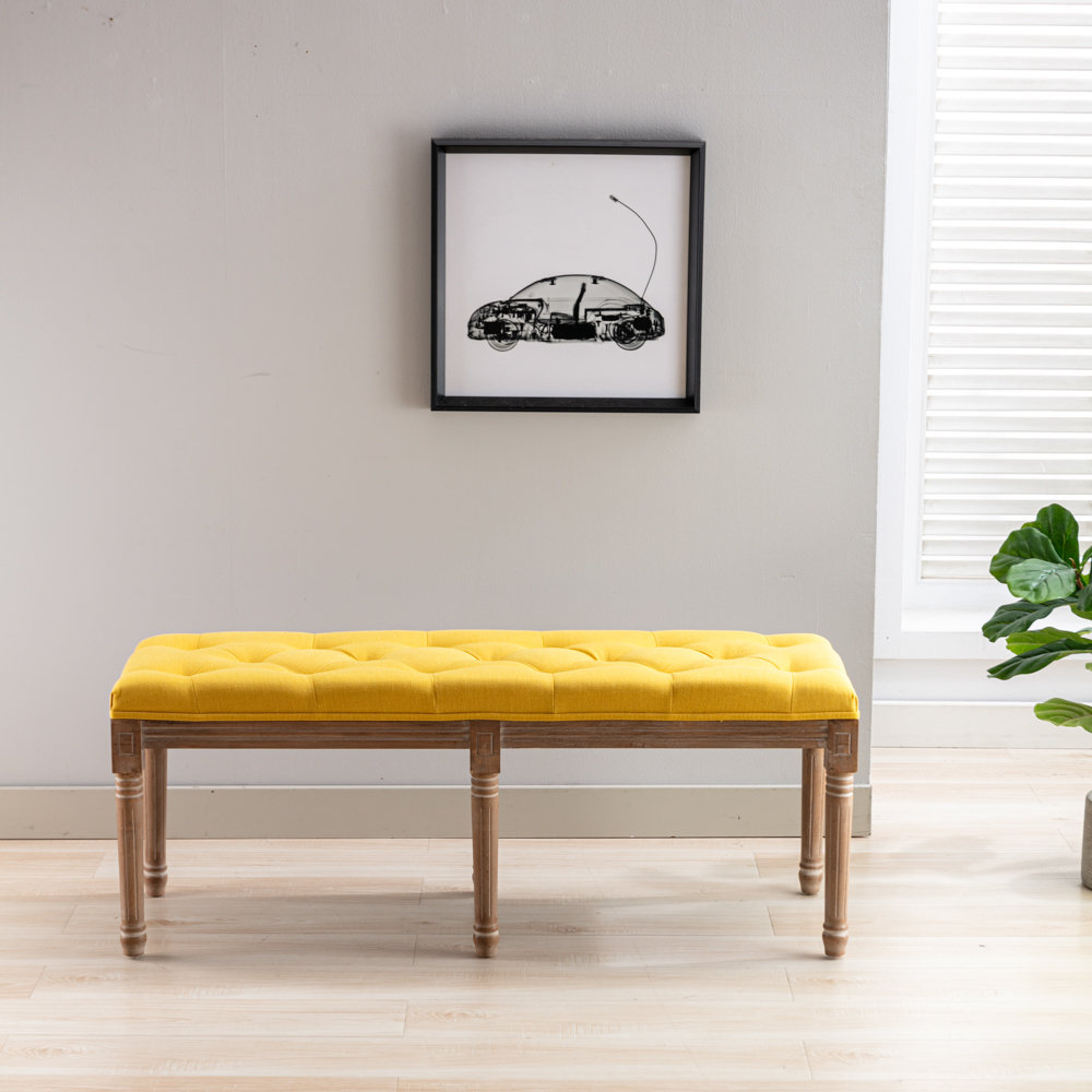 Doorfield Linen Upholstered Bench Laurel Foundry Modern Farmhouse®