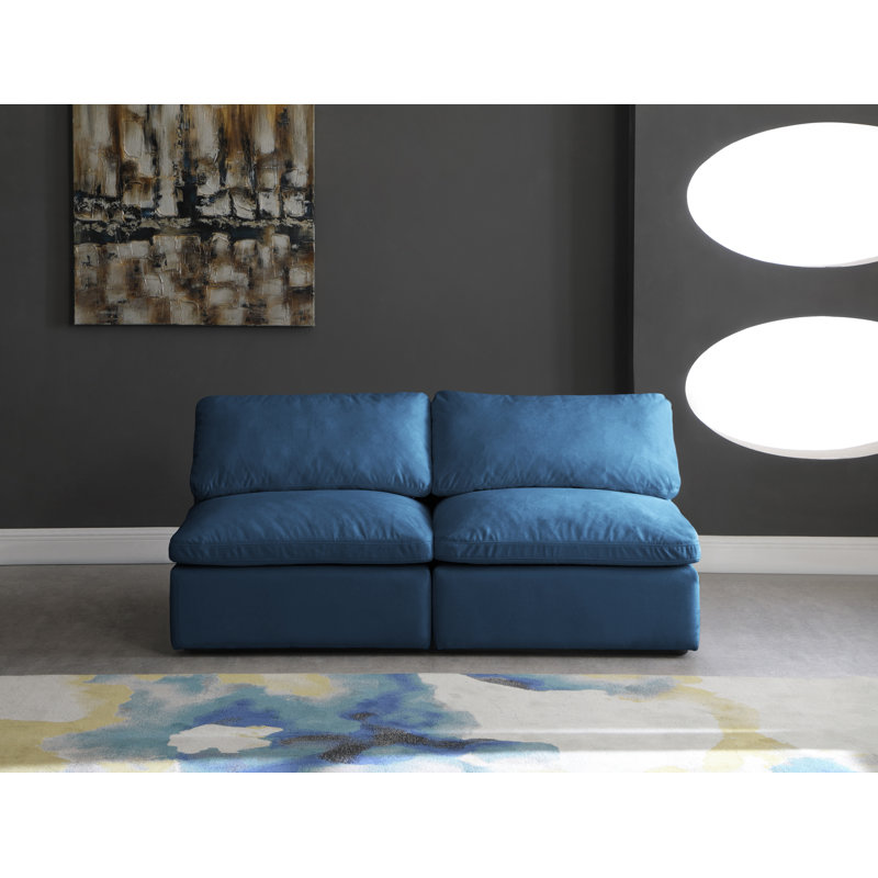 Atis 70'' Velvet Loveseat, Navy Velvet