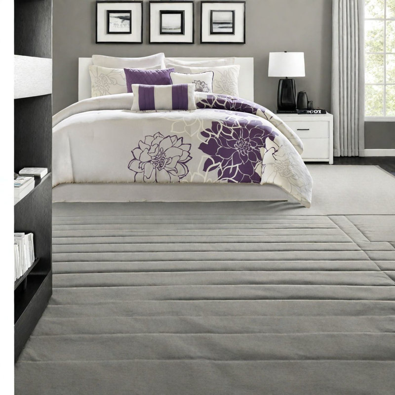 Ensemble de literie en satin de coton de qualité supérieure, design floral élégant pour une maison moderne