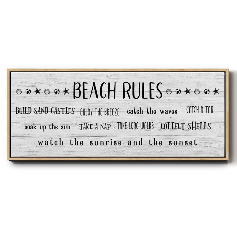 Rules of the Beach - Toile encadrée, H 24 po x l 60 po