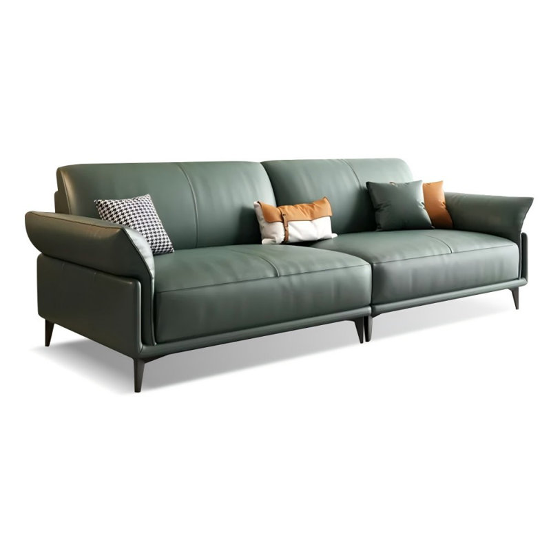 Coussin modulaire en cuir véritable, Vert, H 33,46 po x l 104,33 po x P 34,25 po