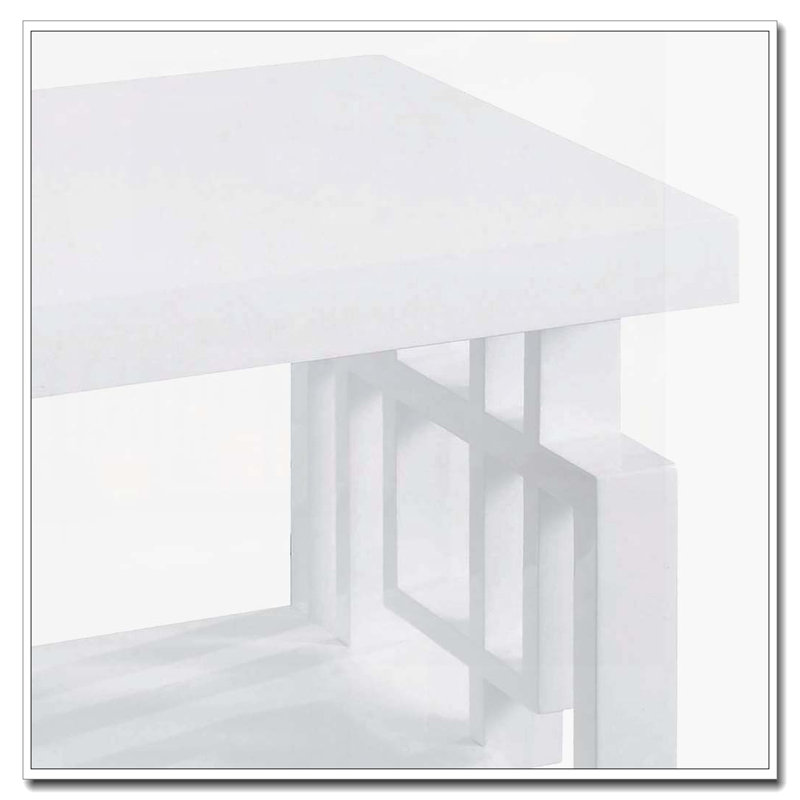 High Glossy White Rectangular End Table