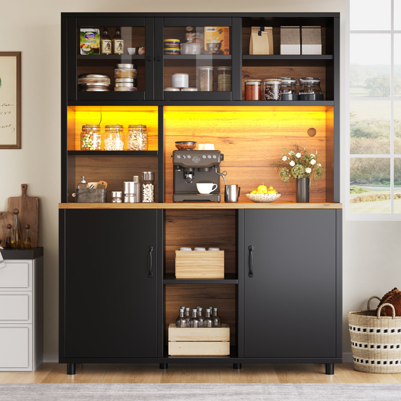 185cm Kitchen Pantry, Black