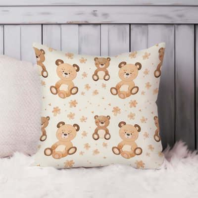 Cute Teddy Bear Patttern VI Pillow Cover