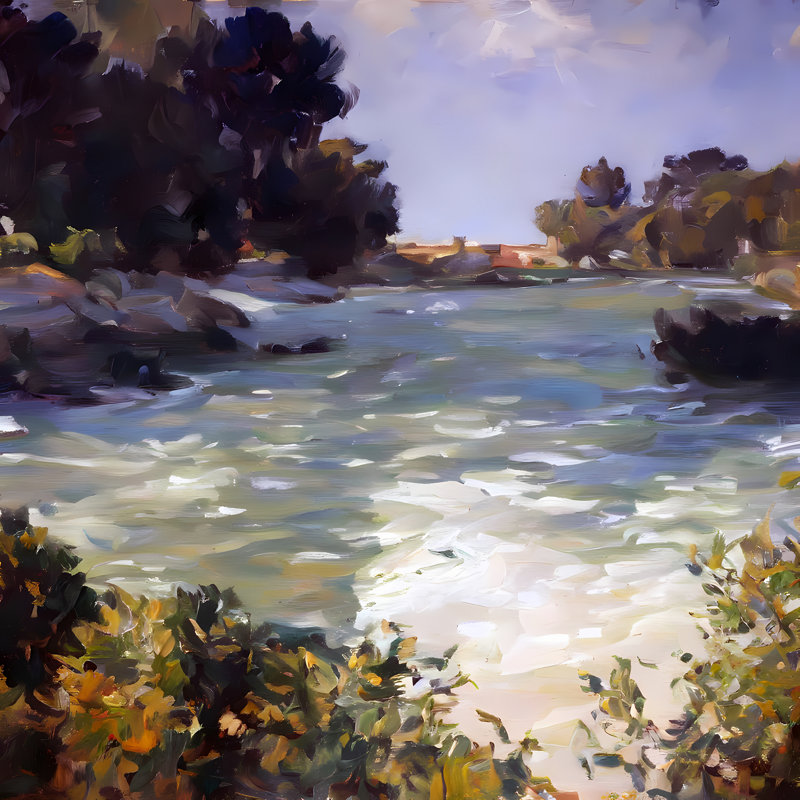 Along The River, 54" H x 54" W