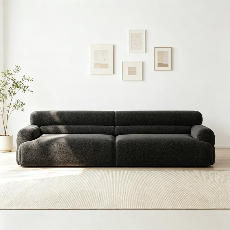 Canapé de style français simple et tendance, Sherpa noir