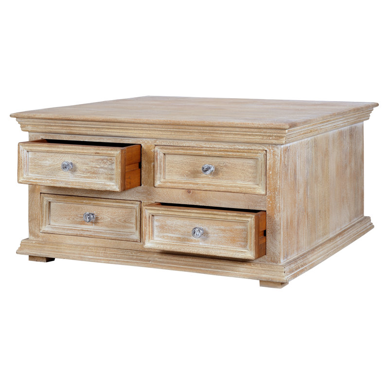 Abbotsford Solid Wood Four Leg Coffee Table with Storage