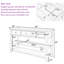 Table de buffet 50 po à 3 tiroirs, buffet rétro avec 2 tablettes inférieures-255642907