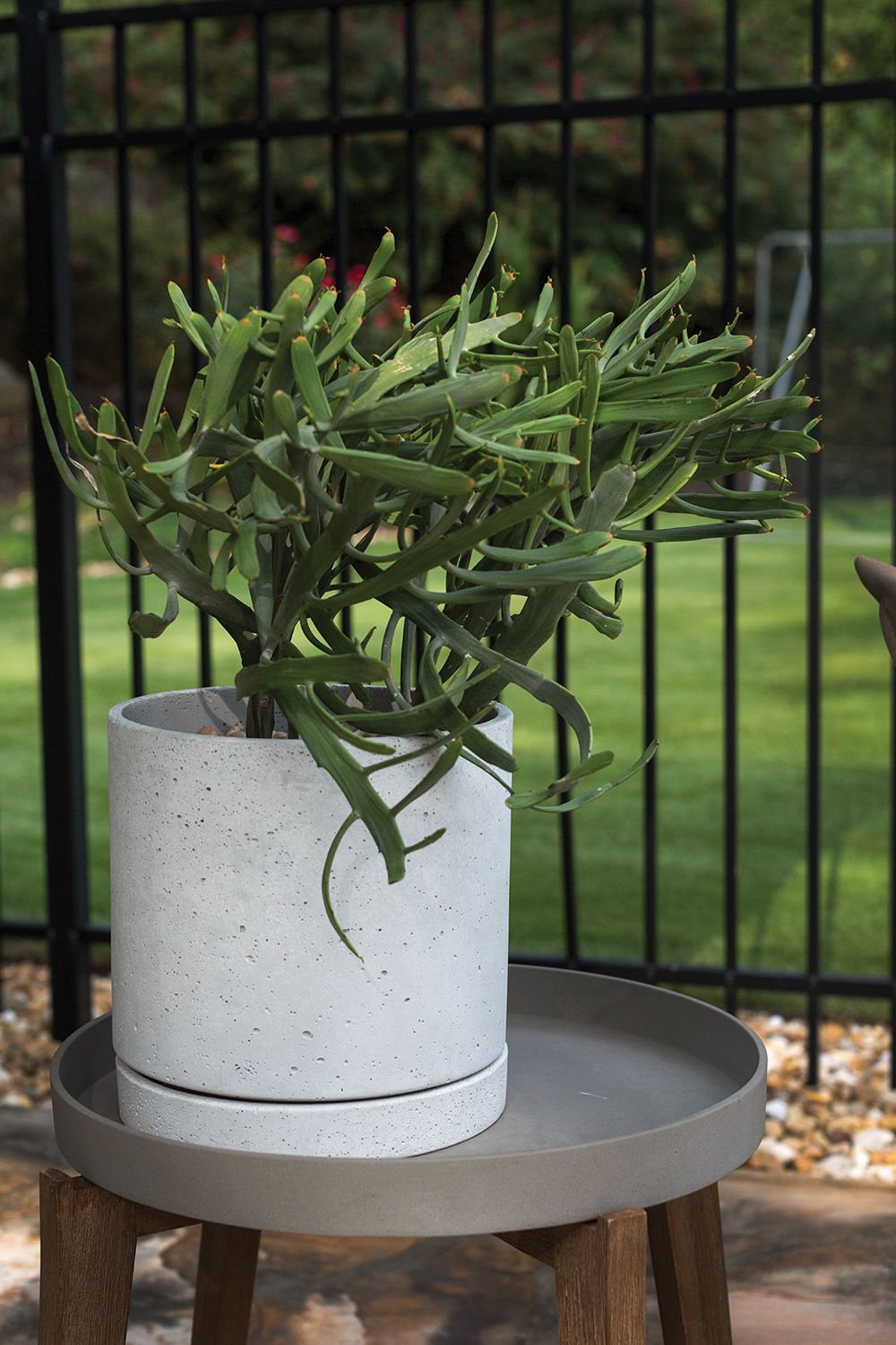 Concrete Pot Planter, 11.25" H x 11" W x 11" D