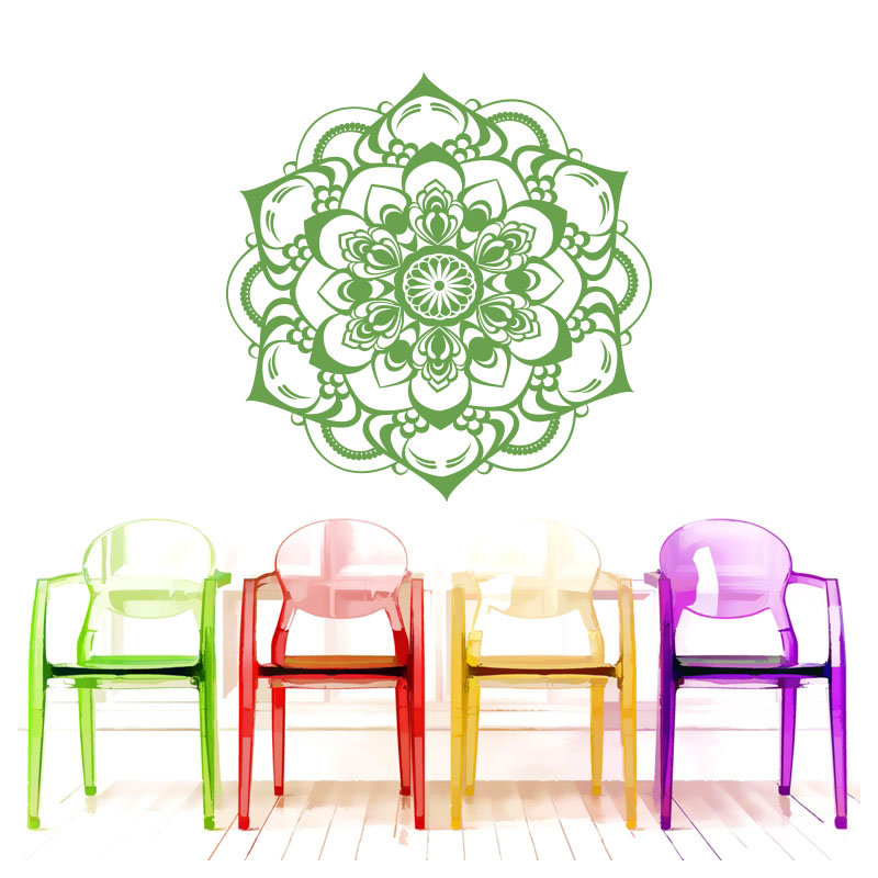 Décalcomanie murale décoration boho Natazhat, Vert citronnier