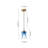 1 - Light Modern Cinched Glass Gradient Blue Seeded Bell Pendant Light