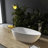 59 Inch Small Size Artificial Stone Solid Surface Freestanding Bathroom Bathtub
