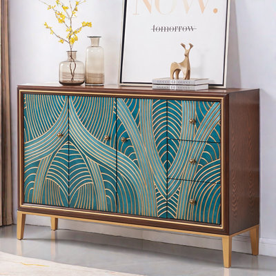 Light Luxury Line Rectangular Accent Cabinet.