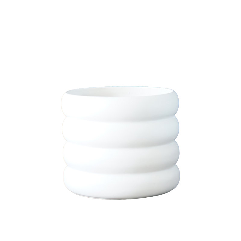 Pot de fleurs en céramique, H 3,94 po x l 3,94 po x P 3,94 po, Blanc