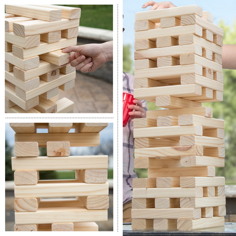 Large Wooden Tower Stacking Game, Natural