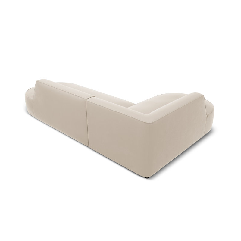 Adoraim 4 Seater Velvet Sofa & Chaise, Beige, Left Hand Facing