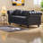 Comfortable Black Contemporary Sofa, Tech Fabric Chesterfield Design For Living Room