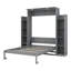 Lit escamotable double pleine grandeur avec tablettes et lumières DEL-1529483332