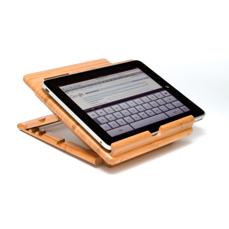 Adjustable Natural Bamboo Expandable Tablet Stand