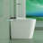 Compact Smart Toilet with Bidet Seat Built-in, Modern Tankless Design with 23.25" Depth, Auto Open Auto Flush, Heated Seat, Instant Warm Air Dryer for Small Bathrooms, White with Panel