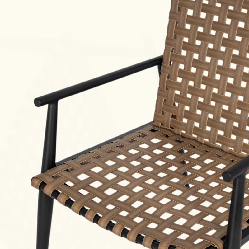 Modern Outdoor Chat Set, 2 PE Rattan Chairs + Steel & Tempered Glass Side Table – Durable & Stylish