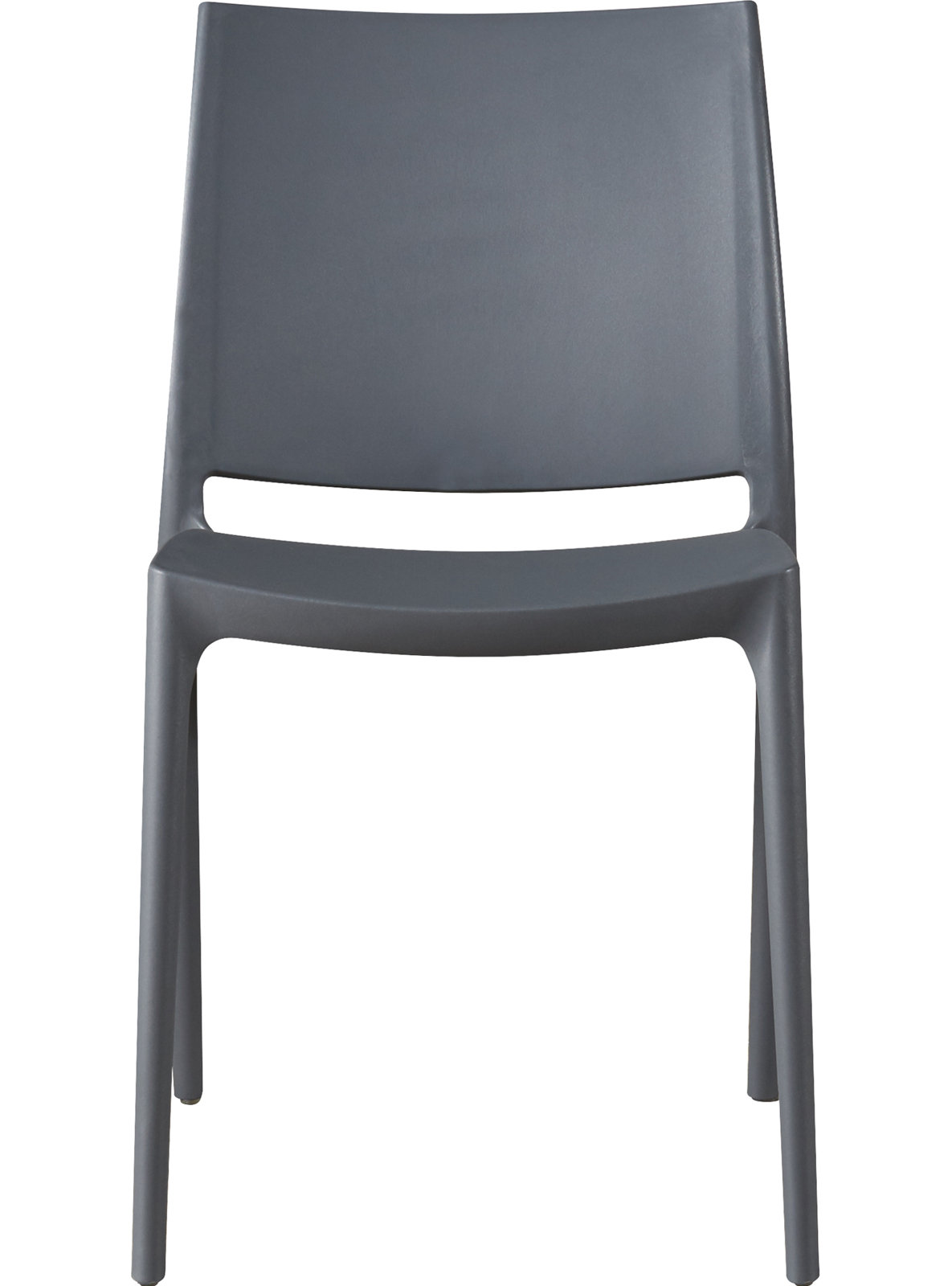 Burt Stacking Patio Dining Side Chair, Dark Gray