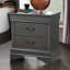 Table de chevet 1Pc gris Louis Philippe en bois massif à queue d'aronde anglaise-1273701599