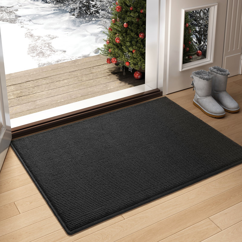 Spanos Non-Slip Outdoor Doormat, Black, 20" W x 31.5" L