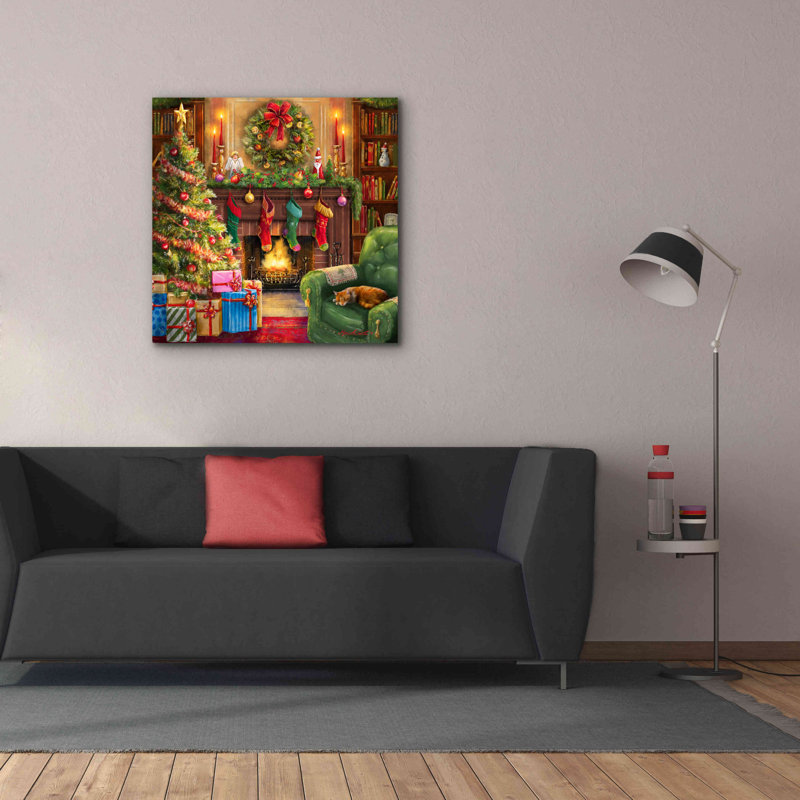 «Cozy Christmas Evening» par Ali Corti, art mural sur toile, H 37 po x l 37 po x P 1,5 po