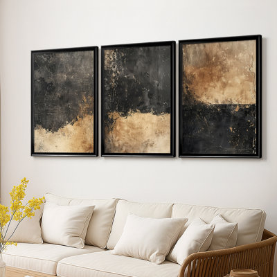 ABSTRACT Series CCDXL - Toile tendue avec châssis sur mesure - 3 pièces