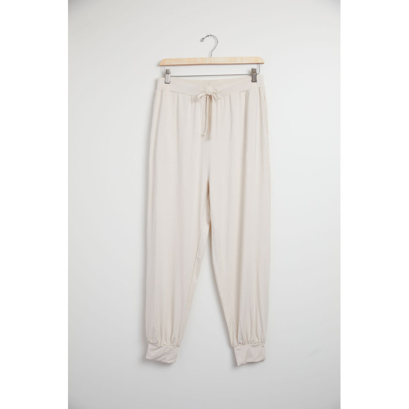 Pantalon de jogging Priebe pour femme - Rayonne douce de bambou, Nuage et ivoire, L