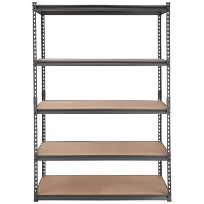 Storage Shelving Unit, 5-Tier Adjustable, 2000 Lbs Capacity, Heavy Duty Garage Shelves Metal Organizer Utility Rack, Black, 18" D X 48" W X 72" H For Kitchen Pantry Basement Bathroom Laundry