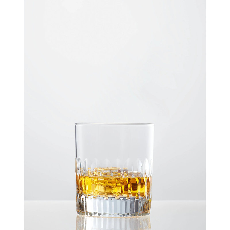 Elegant Coco Dof Glasses Set of 4 - Dishwasher Safe Crystal Lowball Glass Tumbler for Scotch