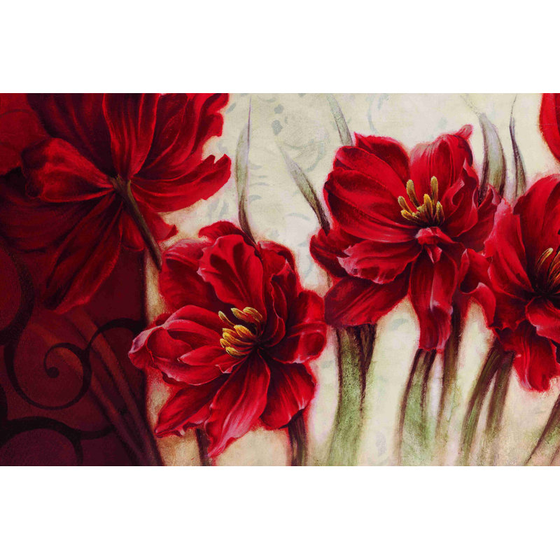 «Flowers with Red and Golds», impression sur toile tendue, H 8 po x l 12 po
