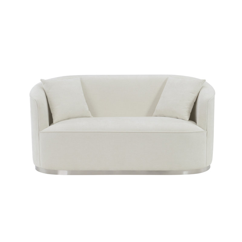 Causeuse Modern Modern avec deux coussins, chenille