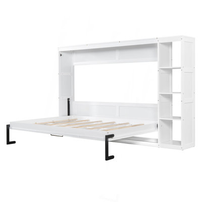 Lit escamotable double avec bibliothèque