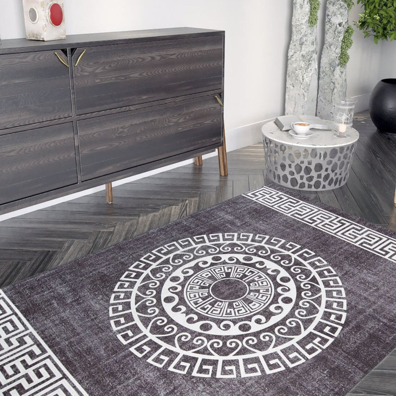 Premium Machine Washable Carpet, 4.6 x 6.2 Feet, 100% Polyester, 1850 g/m² | Pile Height: 0.2 Inches | Eco-Friendly Recycled Poly Cotton Underside | Perfect for Living Room, Bedroom, and High-Traffic Areas