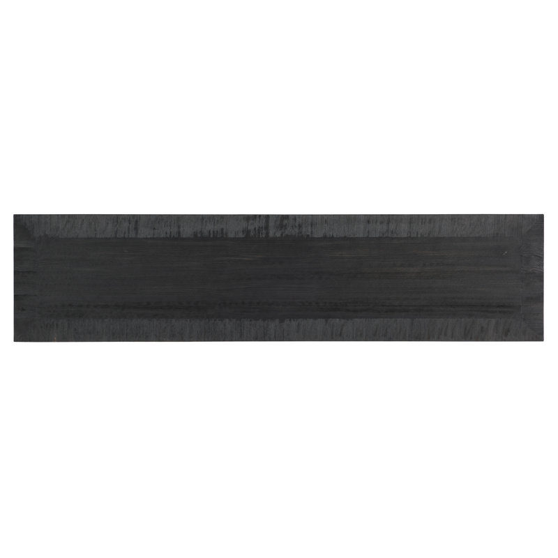 Black Pine Veneer 81.5'' Sideboard with Drawers and Shelves
