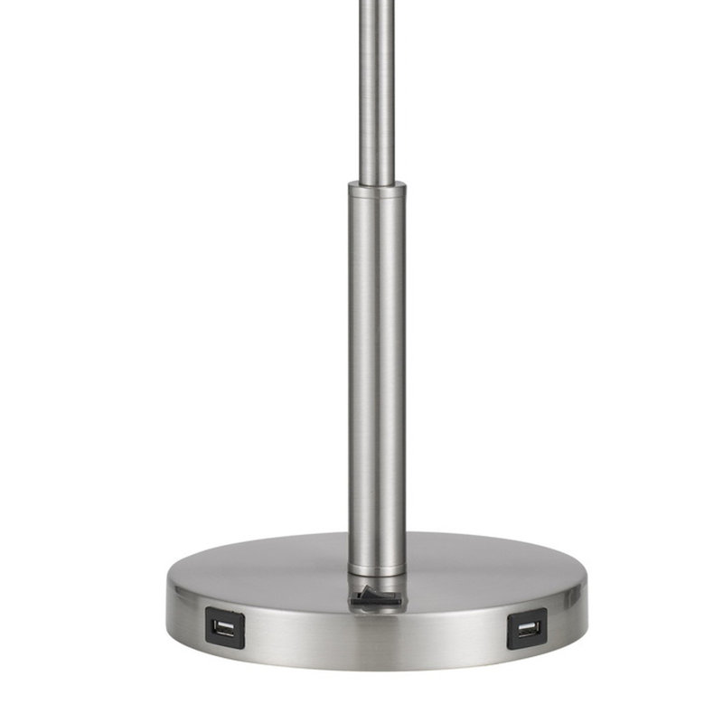 Lampe de bureau 16 po en acier brossé avec USB et prise infield