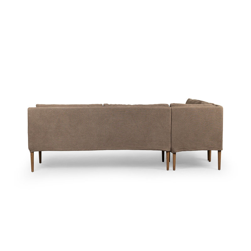 Aurelia Modular 3-Piece Slipcover Sectional, Broadway Coffee Linen, Left Hand Facing, 34.5" H x 99" W x 76" D