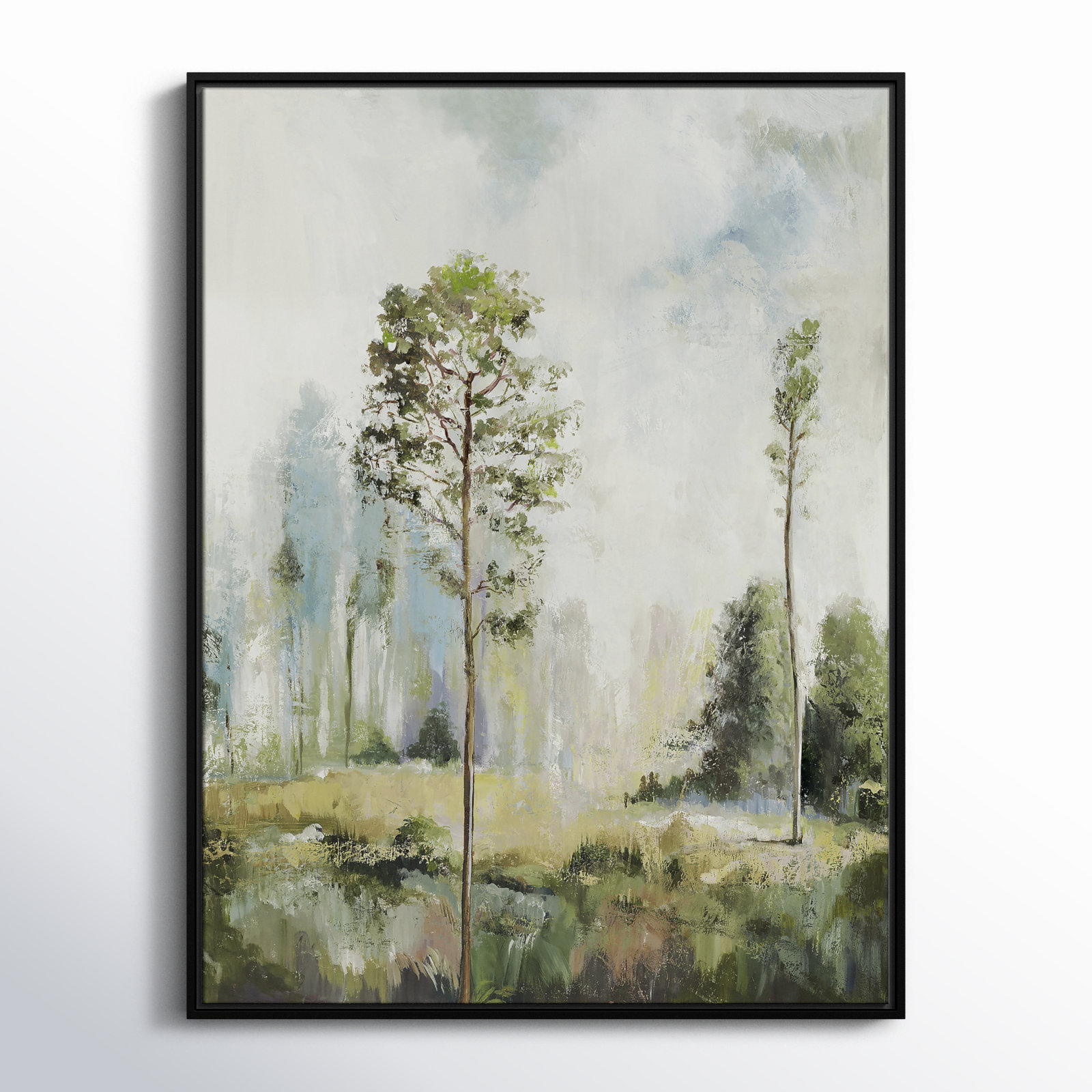 Teton "Tall Green Trees I" Print by Allison Pearce, 41.5" H x 31.5" W, Black