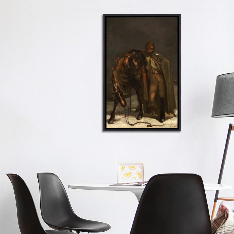 Reproduction d'après Odiers, épisode de la retraite de Moscou - reproduction d'art sur toile encadrée, 32 po x 24 po, Doré