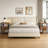 Nightstand with Built-in Charging Station, Bedside Table with Adjustable Fabric Drawer and 3-Tier Storage End Table-37325736-45358474