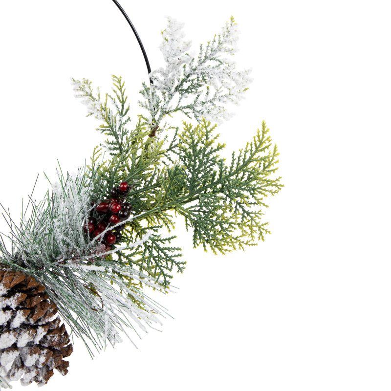 Frosted Pinecone and Berry 16'' Artificial Christmas Wreath