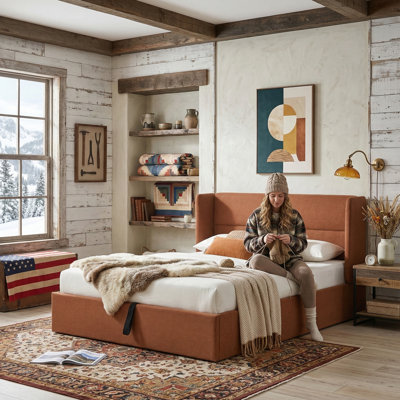 Gaillarde Hydraulic Lift Up Storage Upholstered Platform Bed