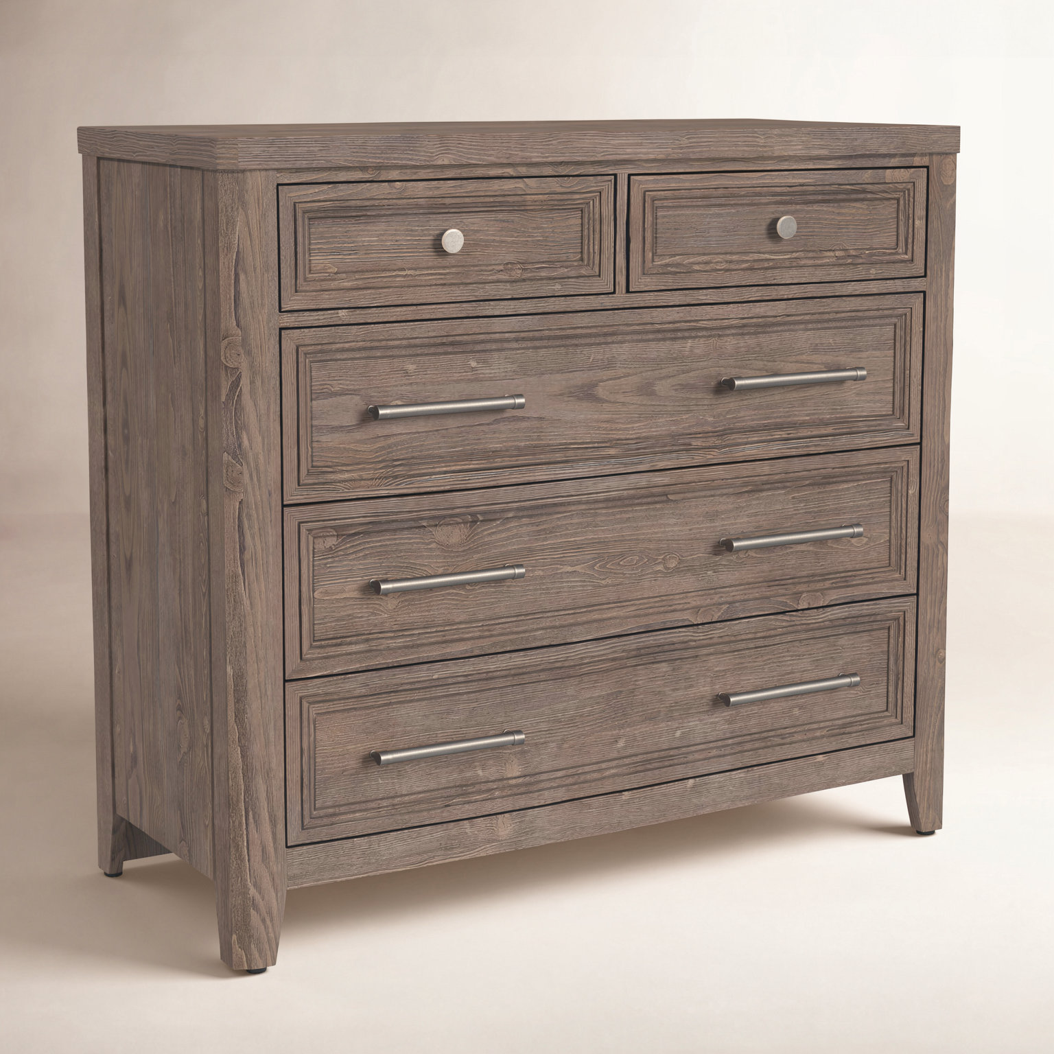 Jemma 5-Drawer Solid Wood Chest, Harvest Brown