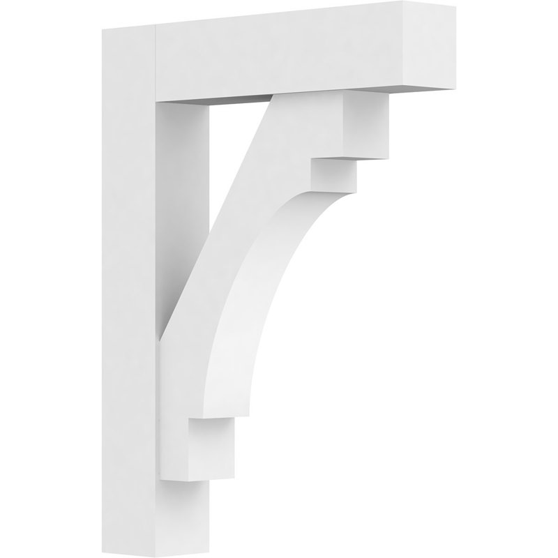 3"W x 18"D x 24"H Standard Merced Architectural Grade PVC Bracket with Block Ends, 24"H x 3"W x 18"D